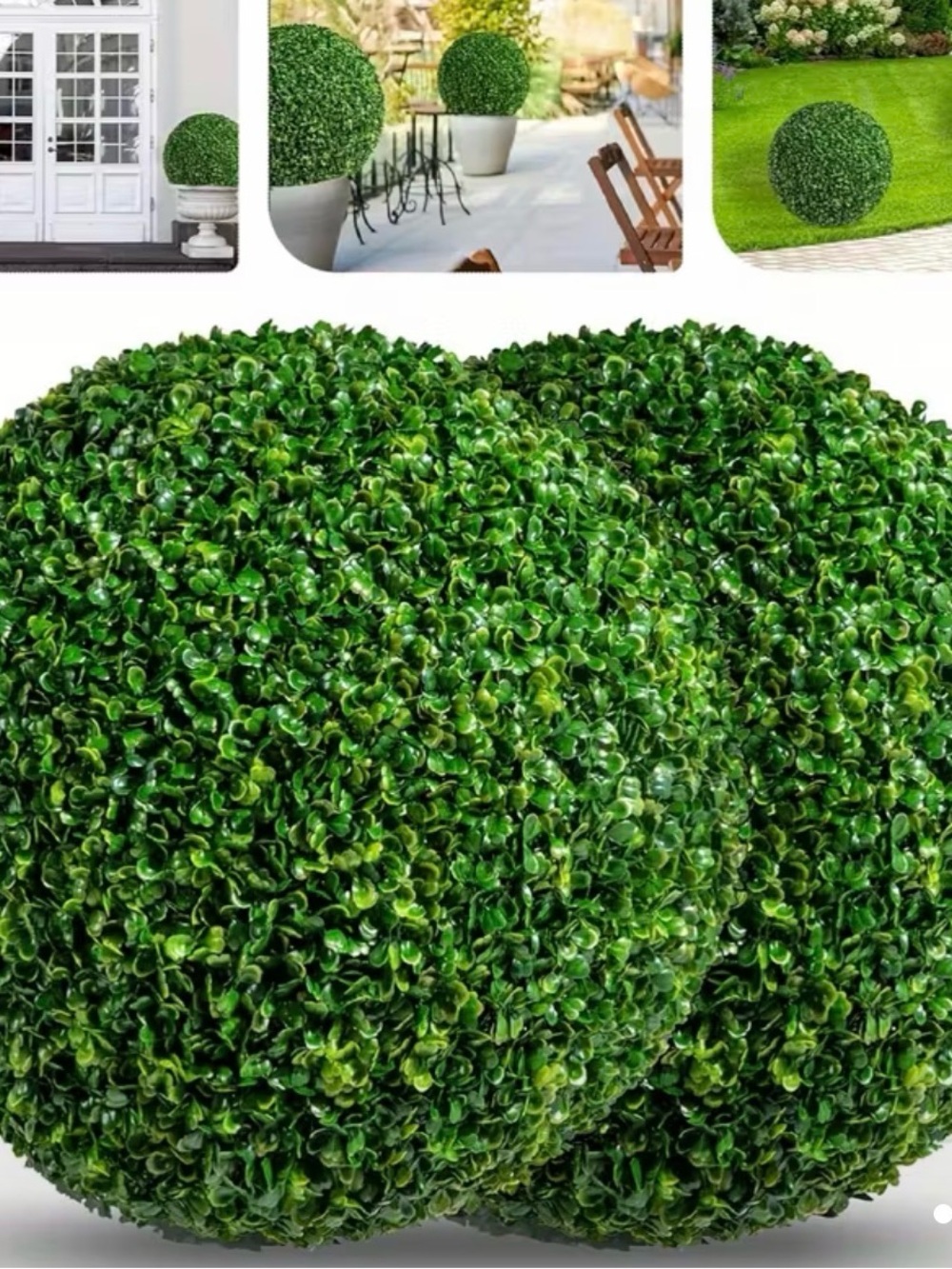 New set of 2 Artificial Boxwood Topiary Ball - Lush Green Decorative Sphere